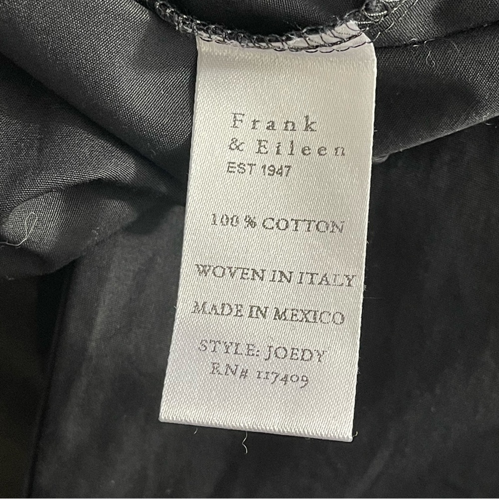 Frank & Eileen Joedy Boyfriend Button Front Black Shirt Size X-Small - Picture 11 of 13